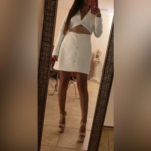 ASOS cutout white blazer dress